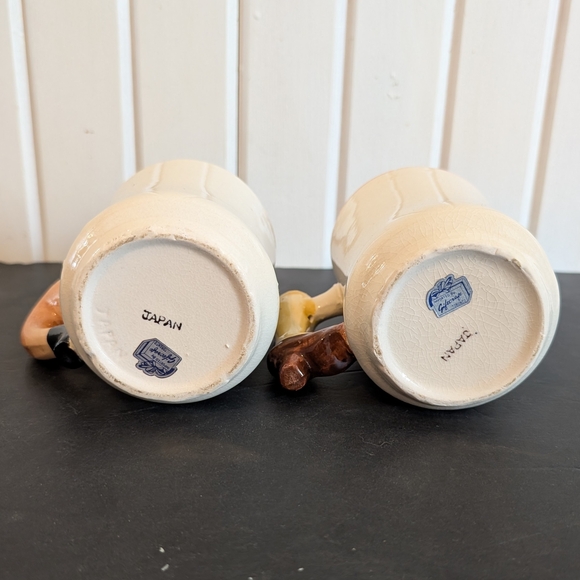 ☕ Vintage Mom & Dad Face Mugs – Japan 1960s – Pipe & Boot Handle - Giftcraft - Picture 3 of 3